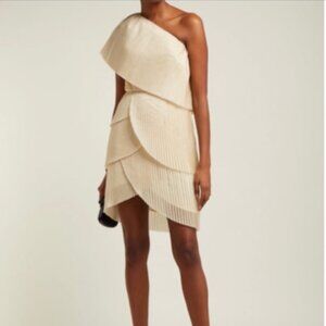 One-Shoulder Champagne Cocktail Dress